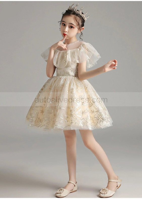 Beaded Lace Tulle Adorable Flower Girl Dress